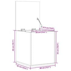 Vidaxl Škatla za shranjevanje rjav hrast 40x42x46 cm inženirski les