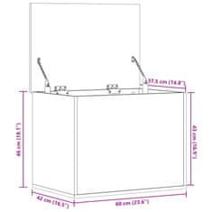 Vidaxl Škatla za shranjevanje rjav hrast 60x42x46 cm inženirski les