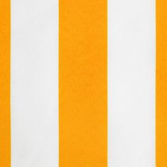 Vidaxl Nadomestna tkanina za tendo volančki rumene in bele črte 3,5 m