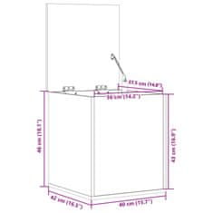 Vidaxl Škatla za shranjevanje sonoma hrast 40x42x46 cm inženirski les