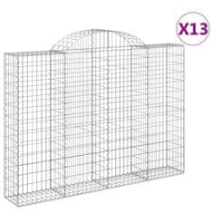 Vidaxl Obokane gabion košare 13kosov 200x30x140/160cm pocinkano železo