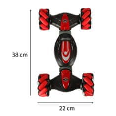 WOWO RC avto ročno voden - ročno voden RC avto 2v1 kaskaderski plesni trik 360 - rdeč