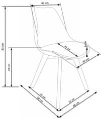 Halmar Jedilni stol K245, bela