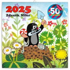 Notique Koledar za beležke Krtek 2025, s 50 nalepkami, 30 x 30 cm