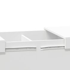 Vidaxl Klubska mizica bela 80x55x40 cm inženirski les