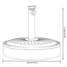 Vidaxl Podstavek za senčnik velikost palice Ø38/48 mm 25 kg okrogel