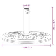 Vidaxl Podstavek za senčnik za Ø38/48 mm palice 12 kg okrogel