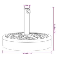 Vidaxl Podstavek za senčnik velikost palice Ø38/48 mm 25 kg okrogel