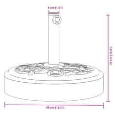 Vidaxl Podstavek za senčnik za Ø38/48 mm palice 25 kg okrogel