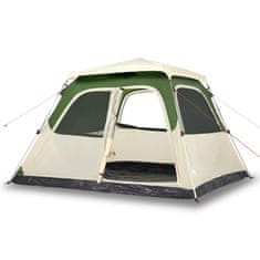 Vidaxl Družinski šotor za kampiranje za 6 oseb zelen hitra postavitev