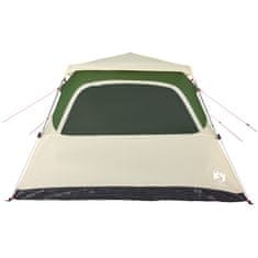 Vidaxl Družinski šotor za kampiranje za 6 oseb zelen hitra postavitev