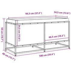 Vidaxl Vrtno cvetlično korito belo 100x40x50 cm trdna borovina