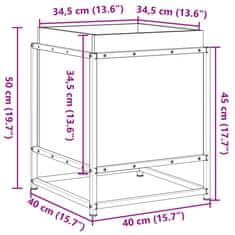 Vidaxl Vrtno cvetlično korito voščeno rjavo 40x40x50 cm trdna borovina