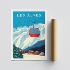 Wallity Plakat (50 x 70), Les Alpes - 1990