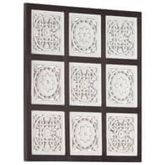 Vidaxl Ročno izrezljani stenski panel MDF 60x60x1,5 cm rjav in bel