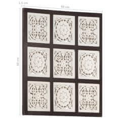 Vidaxl Ročno izrezljani stenski panel MDF 60x60x1,5 cm rjav in bel