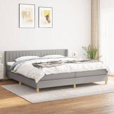 Vidaxl Box spring postelja z vzmetnico svetlo siva 200x200 cm blago