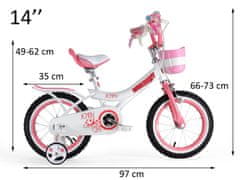 Toys Royal Baby Bike JENNY 14 palcev + potisna palica RB14G-4