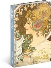 Notique 18-mesečni dnevnik Petito - Alfons Mucha 2024/2025, 11 x 17 cm