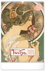 Notique Stenski koledar Alfons Mucha 2025, 33 x 46 cm