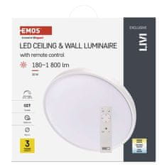 Emos Svetilo LED LIVI 40 cm, 30 W, toplo-hladno belo, z možnostjo zatemnitve z daljinskim uprav