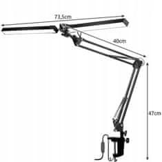 Malatec Alu. 230V 168 LED gibljiva dvojna namizna svetilka črna