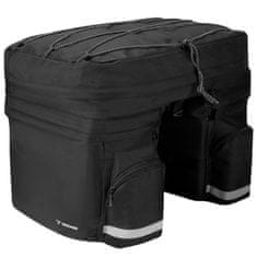 Malatec 60L vodoodporna odsevna kolesarska torba za prtljažnik kolesa črna