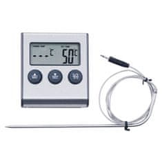 aptel Digitalni LCD inox kuhinjski termometer do 250°C sonda 100cm