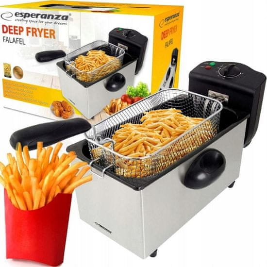 Esperanza 2000W inox cvrtnik na olje FALAFEL 3L friteza