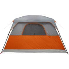 Vidaxl Družinski šotor za 6 oseb oranžen vodoodporen