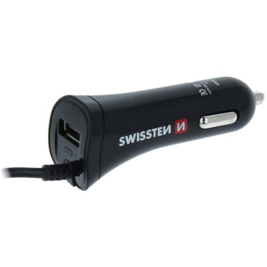 SWISSTEN Avtoadapter Swissten 1x USB 1x USB-C 12V/2,4A kabel