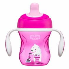 Chicco nesipka skodelica s trdim ustnikom iz 6m, 200ml, roza