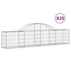 Vidaxl Obokane gabion košare 25 kosov 200x30x40/60 cm pocinkano železo