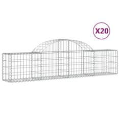 Vidaxl Obokane gabion košare 20 kosi 200x30x40/60 cm pocinkano železo