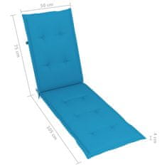 Vidaxl Blazina za ležalnik modra (75+105)x50x4 cm