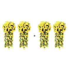Netscroll 2+2 umetne cvetlične viseče rože, umetno viseče cvetje z naravnim izgledom za zunanjo ali notranjo uporabo, za teraso, vrt, balkon, poroke, zabave, hodnik, 80cm, rumene barve, 4 kosi, HangingFlowers