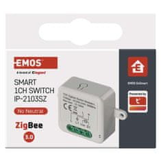 Emos GoSmart stikalni modul IP-2103SZ, ZigBee, 1-kanalni (ne potrebuje žice N)