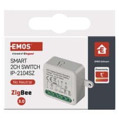 Emos GoSmart stikalni modul IP-2104SZ, ZigBee, 2-kanalni (ne potrebuje žice N)