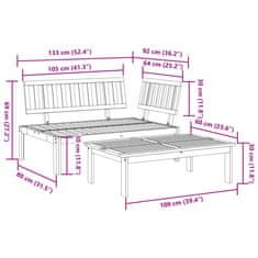 Vidaxl Vrtna sedežna garnitura iz palet 2 kosa trden akacijev les