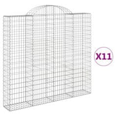 Vidaxl Obokane gabion košare 11 kosa 200x30x180/200cm pocinkano železo