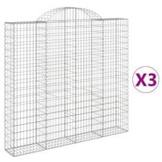 Vidaxl Obokane gabion košare 3 kosi 200x30x180/200 cm pocinkano železo