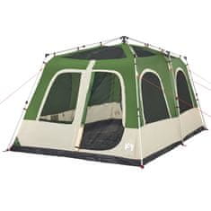 Vidaxl Družinski šotor za kampiranje za 8 oseb zelen hitra postavitev