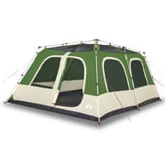 Vidaxl Družinski šotor za kampiranje za 10 oseb zelen hitra postavitev