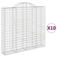 Vidaxl Obokane gabion košare 10 kosa 200x30x180/200cm pocinkano železo