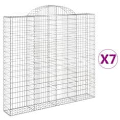 Vidaxl Obokane gabion košare 7 kosov 200x30x180/200cm pocinkano železo