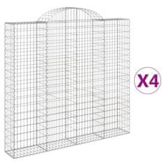 Vidaxl Obokane gabion košare 4 kosi 200x30x180/200 cm pocinkano železo