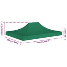 Vidaxl Streha za vrtni šotor 4,5x3 m zelena 270 g/m²