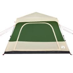 Vidaxl Družinski šotor za kampiranje za 10 oseb zelen hitra postavitev