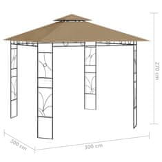 Vidaxl Paviljon 3x3x2,7 m taupe 160 g/m²