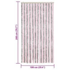 Vidaxl Zavesa proti mrčesu srebrno siva in roza 100x200 cm šenilja